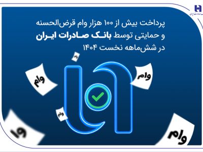 پرداخت بیش از ۱۰۰ هزار وام قرض‌الحسنه و حمایتی توسط بانک صادرات ایران در شش‌ماهه نخست ۱۴۰۴