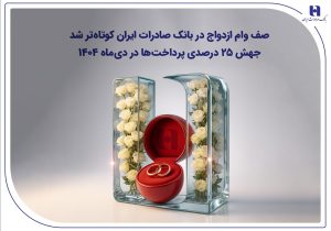 صف وام ازدواج در بانک صادرات ایران کوتاهتر شد؛ جهش ۲۵ درصدی پرداختها در دیماه ۱۴۰۴